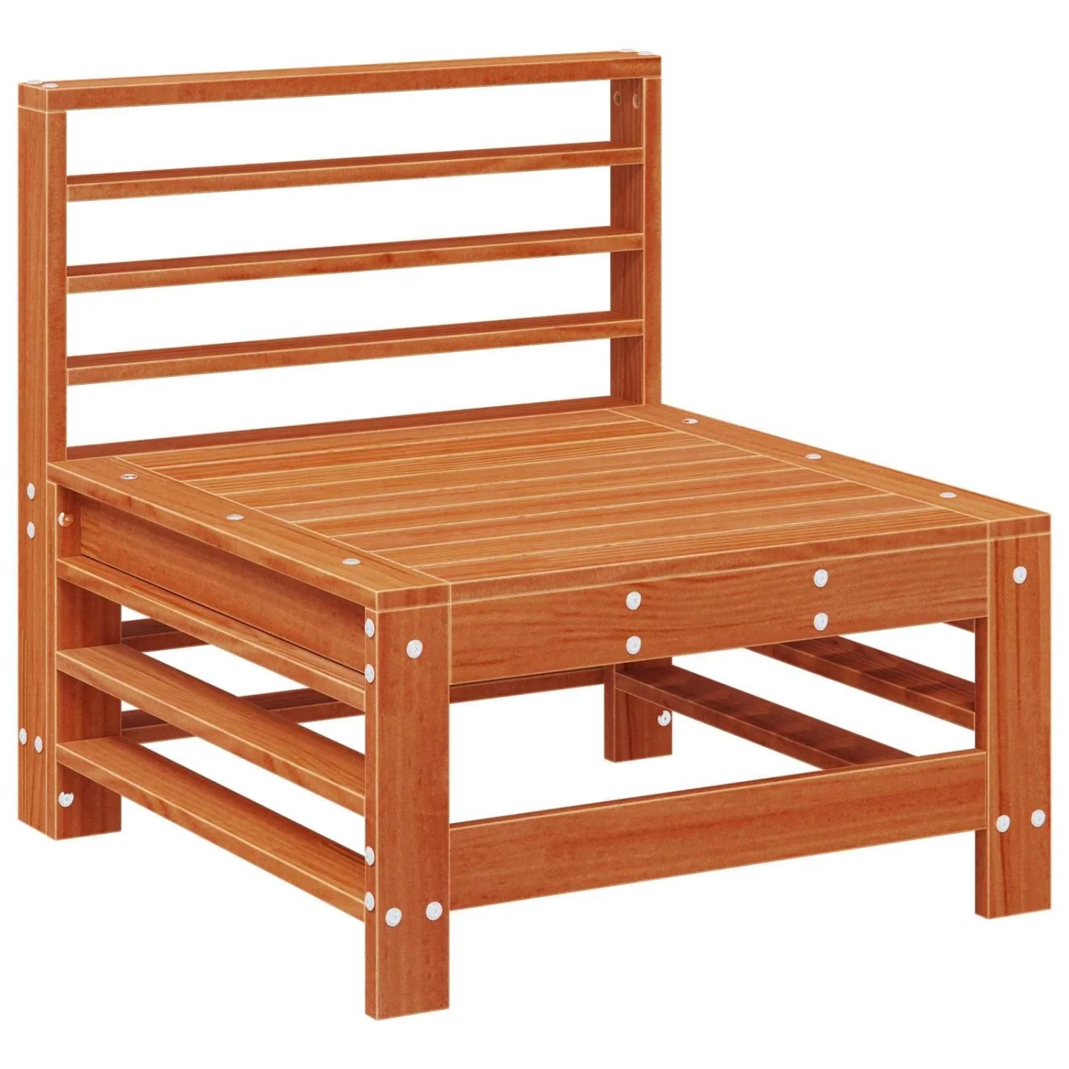 vidaXL Garten Mittelssofa Massives Kiefernholz Wachsbraun 865586