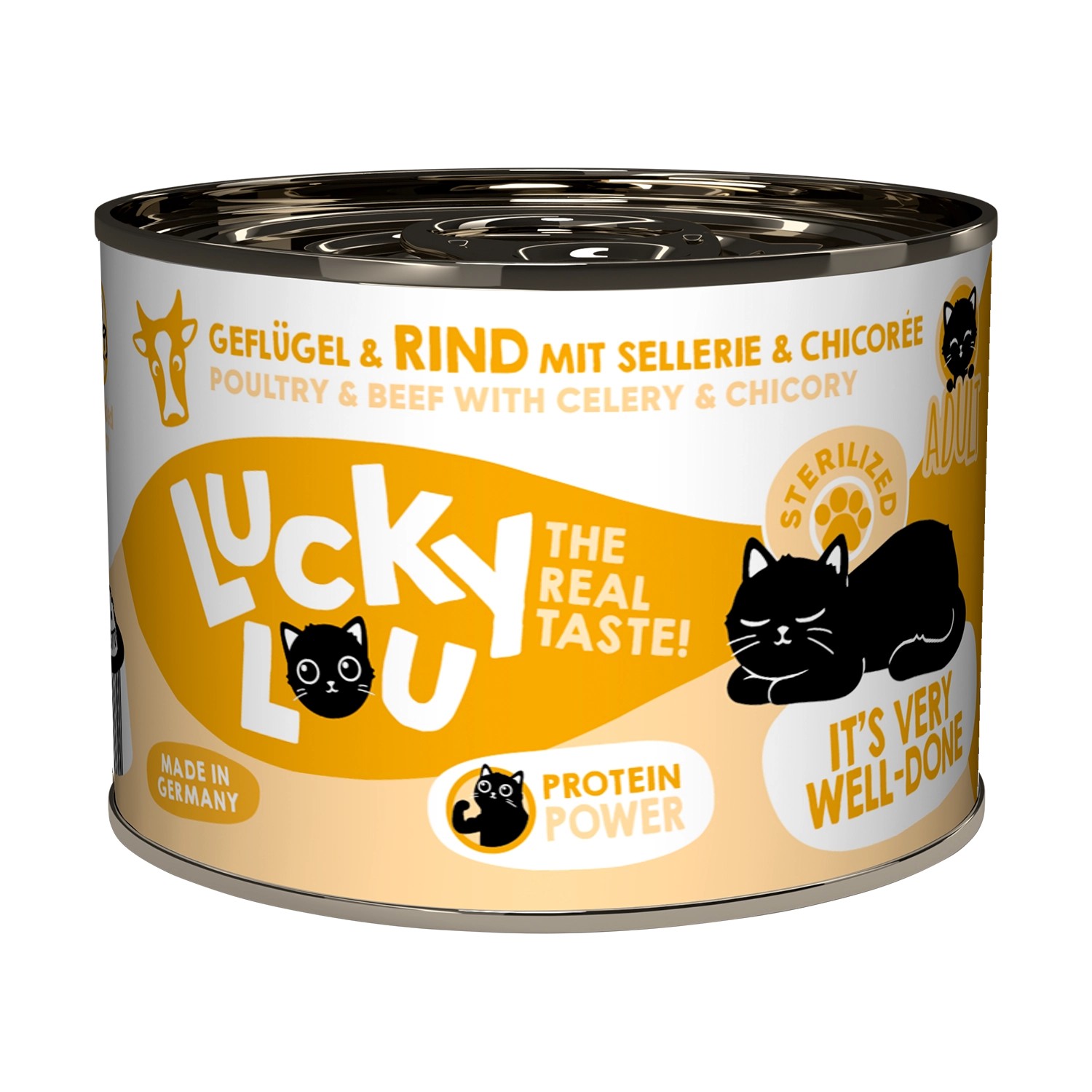 Lucky Lou Katzen-Nassfutter Lifestage Sterilized Geflügel & Rind 200 g