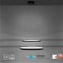 Moderne LED Pendelleuchte Circle in Anthrazit, Ø 50 cm. Design-Lampe mit warmweißem Licht für Wohnraum.