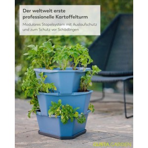 Gusta Garden Kartoffelturm Paul Potato Hochbeet 3 Etagen mit Untersetzer Dunkelgrün