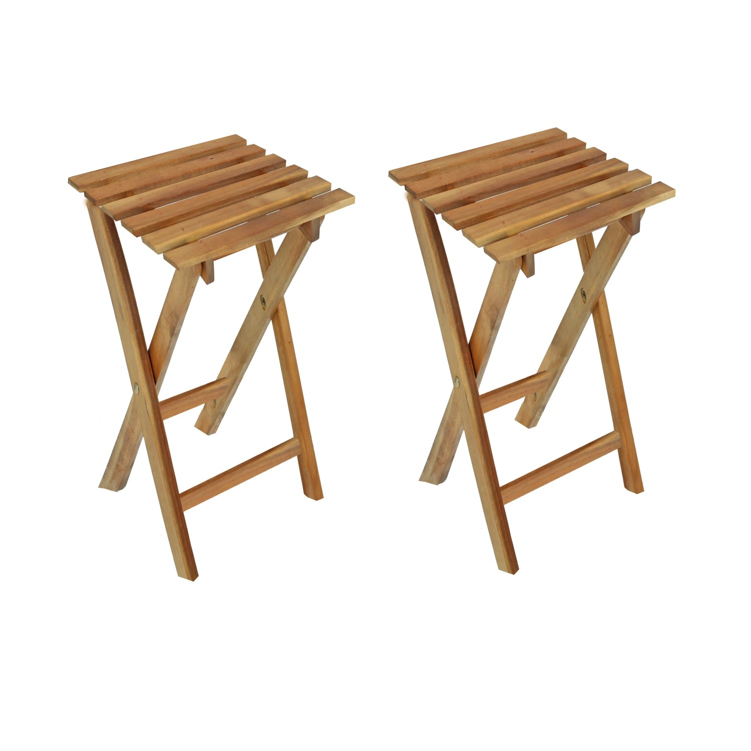 DELUKE Hocker CAIRO 2er Set Eukalyptus Natur 62x27x29cm Sitzhocker Beistelltisch Pflanzenständer