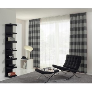 Wohnraum mit Gardinen an Gardinia Aluminium-Vorhangschiene, 2-läufig, weiß, 250 cm.