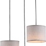 Just Light Pendelleuchte Bark mit Holzdekor, 3-flammig, Höhe 120cm.