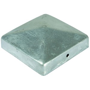 Feuerverzinkte T & J Pfostenabdeckung 9x9 cm mit Pyramide für Zaunbau & Sichtschutz.