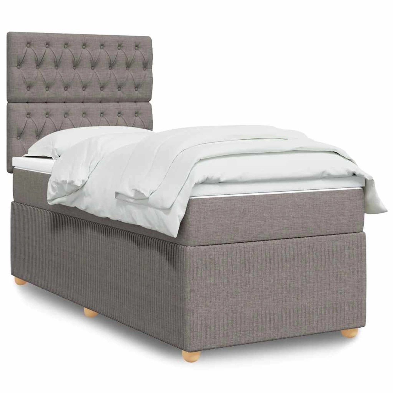 vidaXL Boxspringbett mit Matratze Taupe 90x190 cm Stoff 3294222 günstig online kaufen