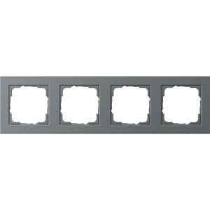 Gira E2 Abdeckrahmen 4-fach in Anthrazit für Schalter und Steckdosen.