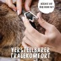 Schwarzes Rudelkönig Zugstopphalsband aus Nylon am Hundehals, Größe 7.