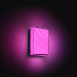 Philips Hue Semeru rechteckige Wandleuchte in leuchtendem Pink. Smarte White & Color Ambiance Außenleuchte.
