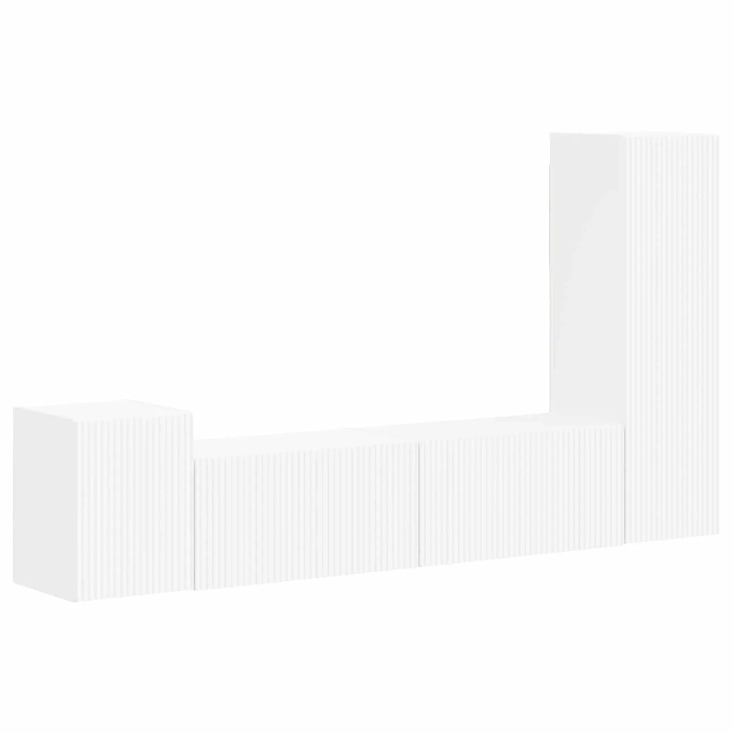 vidaXL TV-Schrankset Wandmontiert 4-Tlg Weiß Holzwerkstoff 3408997 günstig online kaufen