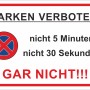 Warnschild Parken Verboten, 30x20 cm, roter Rahmen, durchgestrichenes Parksymbol, Text: Gar Nicht!!!