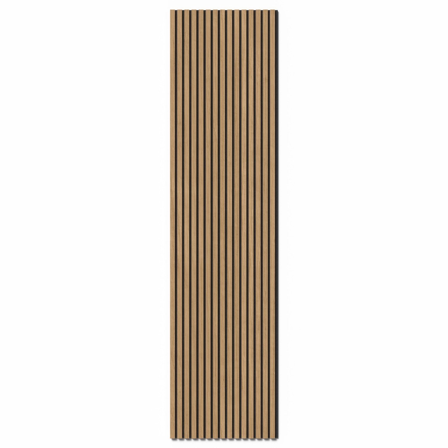 Akustikpaneel Eiche Natur, Wandpaneel mit Holzstreifen auf schwarzem Filz für bessere Raumakustik.