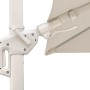 Detailaufnahme: Kurbelmechanik des naturfarbenen Schneider Ampelschirm 300x300 cm.