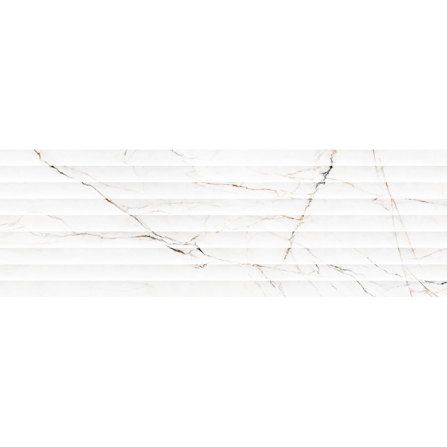 Wandfliese Dekor Torano Glasiert Weiß Matt Rektifiziert 33,3 cm x 100 cm