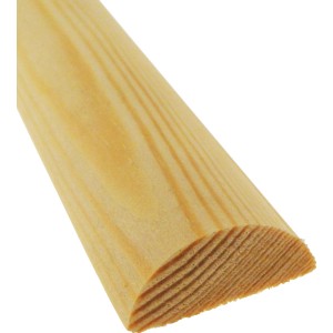 Halbrundstab aus Kiefernholz, 10x5x900 mm, für Zierleisten und kreative Raumgestaltung.