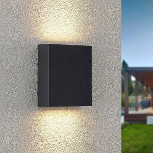Lindby LED Wandleuchte Außen Ugar 9949062 Modern in Schwarz 1-flammig