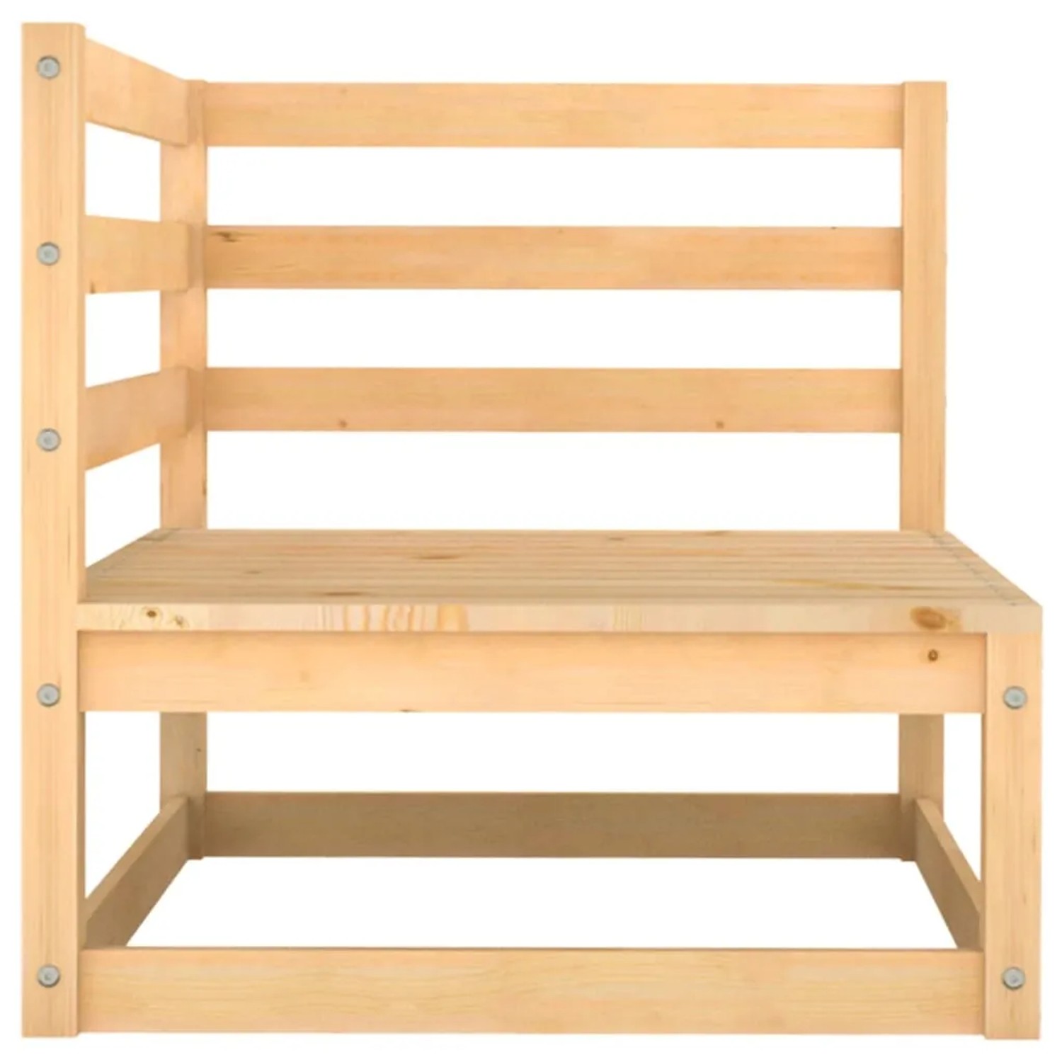 vidaXL Garten-Ecksofa aus Kiefernholz, unbehandelt, modulare Bauweise.