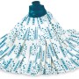 Leifheit Classic Wischmop-Kopf, Viskose, blau-weiß gemustert, für Reinigungsgeräte.