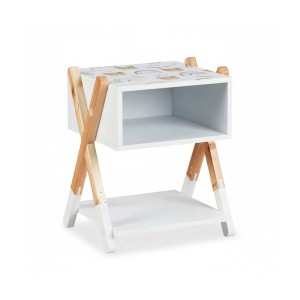Relaxdays Kindernachttisch MDF Kiefernholz Offenes Fach 42 cm x 34 cm x 30 cm 3,4 kg