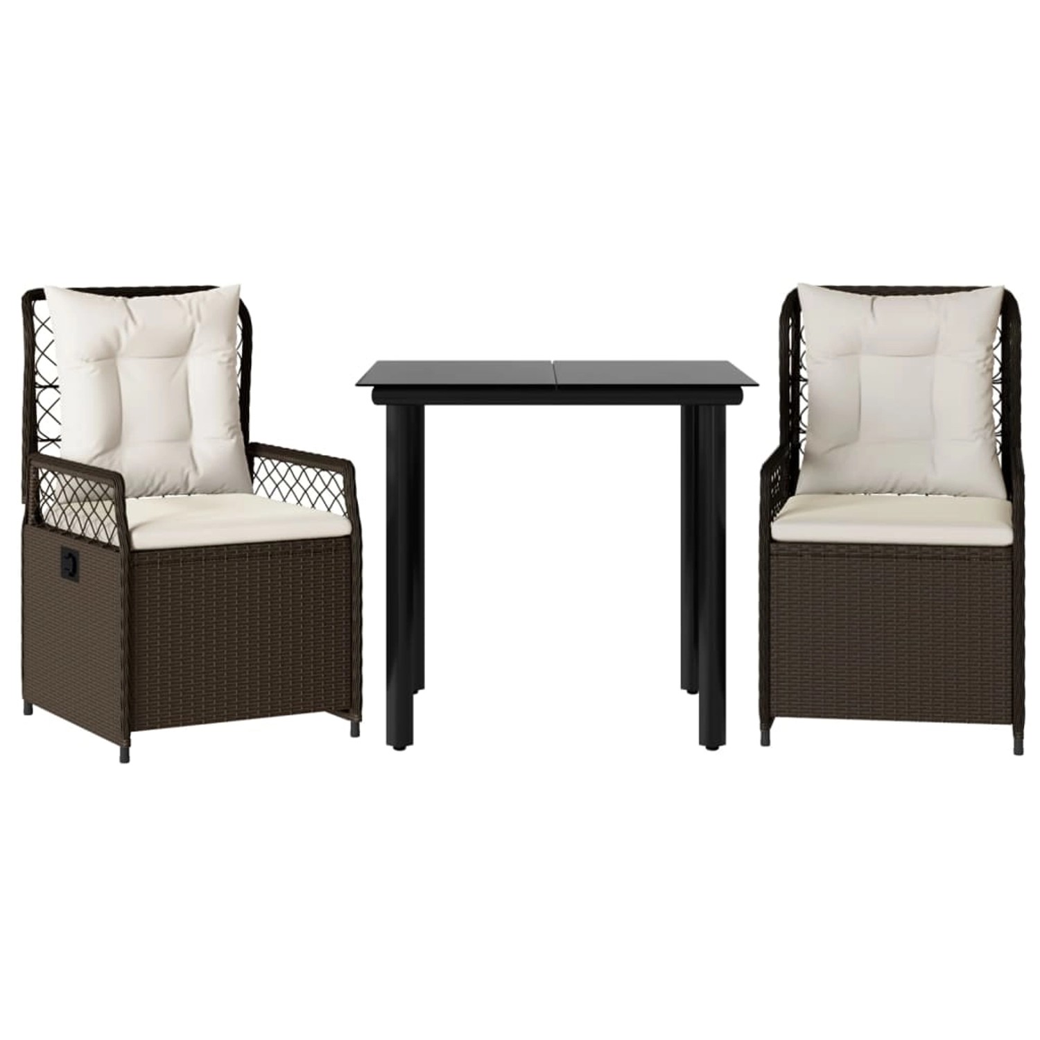 vidaXL 3-Tlg Garten-Essgruppe mit Kissen Braun Poly Rattan 3262978 günstig online kaufen