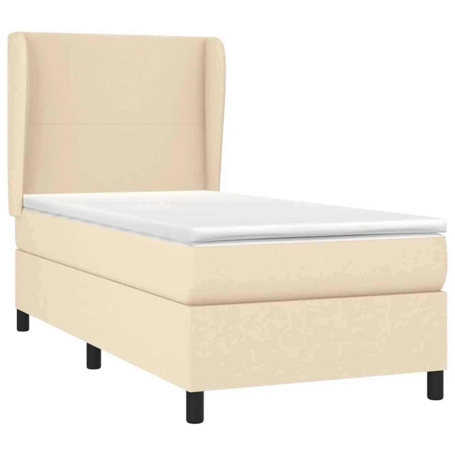 vidaXL Boxspringbett mit Matratze Creme 90x190 cm Stoff 3127770 günstig online kaufen