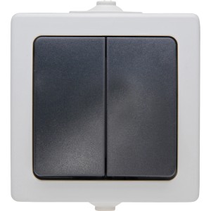 Kopp Serienschalter Aufputz Nautic Grau für Feuchtraum.