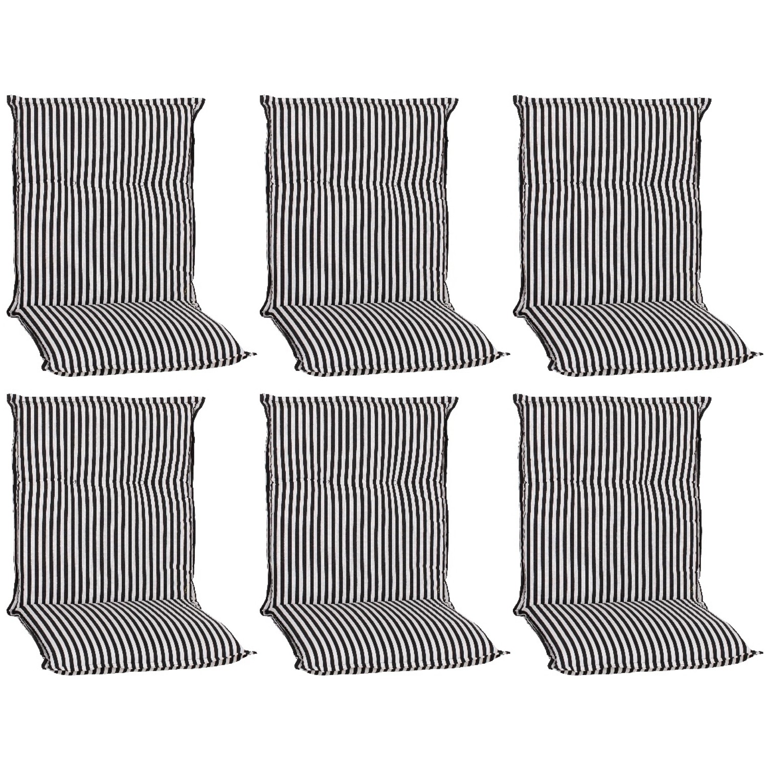 Beo Sitzauflage Niedriglehner Tupelo 6er Set Schwarz-Weiß günstig online kaufen