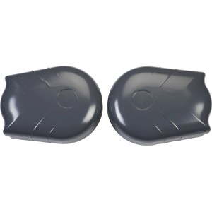 Graue Endkappen aus Stahl für OBI Kassettenmarkise LED Fabiona.