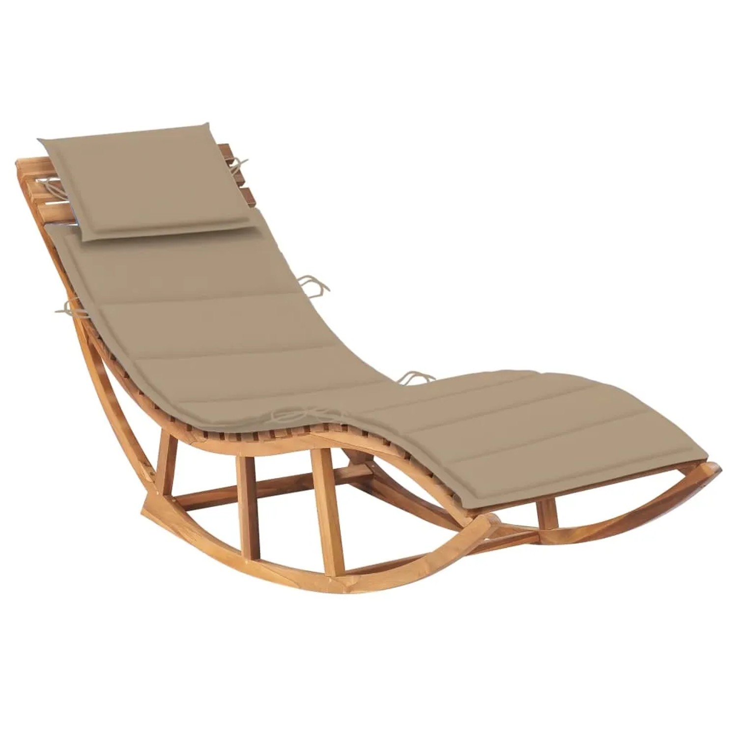 vidaXL Schaukelliege mit Auflage Massivholz Teak Beige