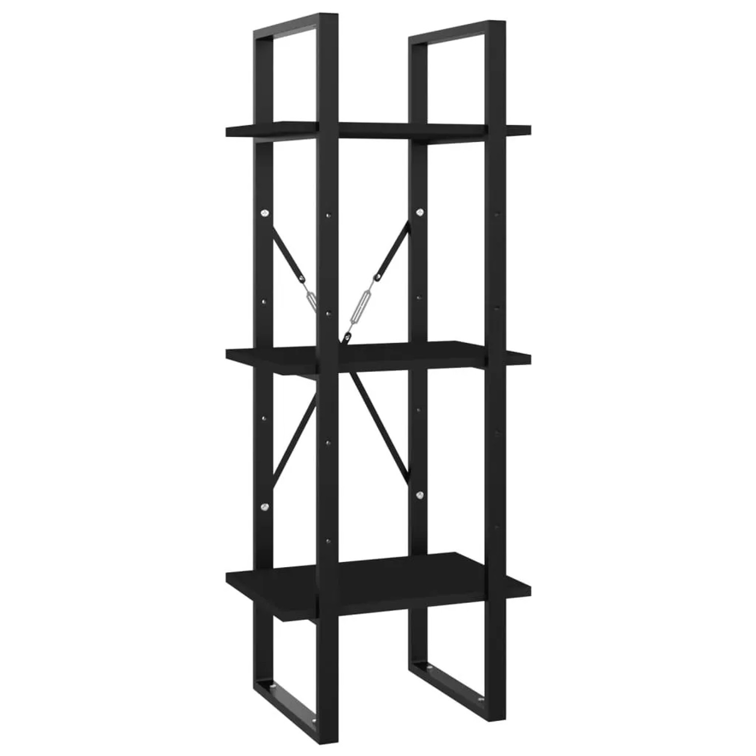 vidaXL Bücherregal 3 Fächer Schwarz 40x30x105 cm Holzwerkstoff 806488 günstig online kaufen