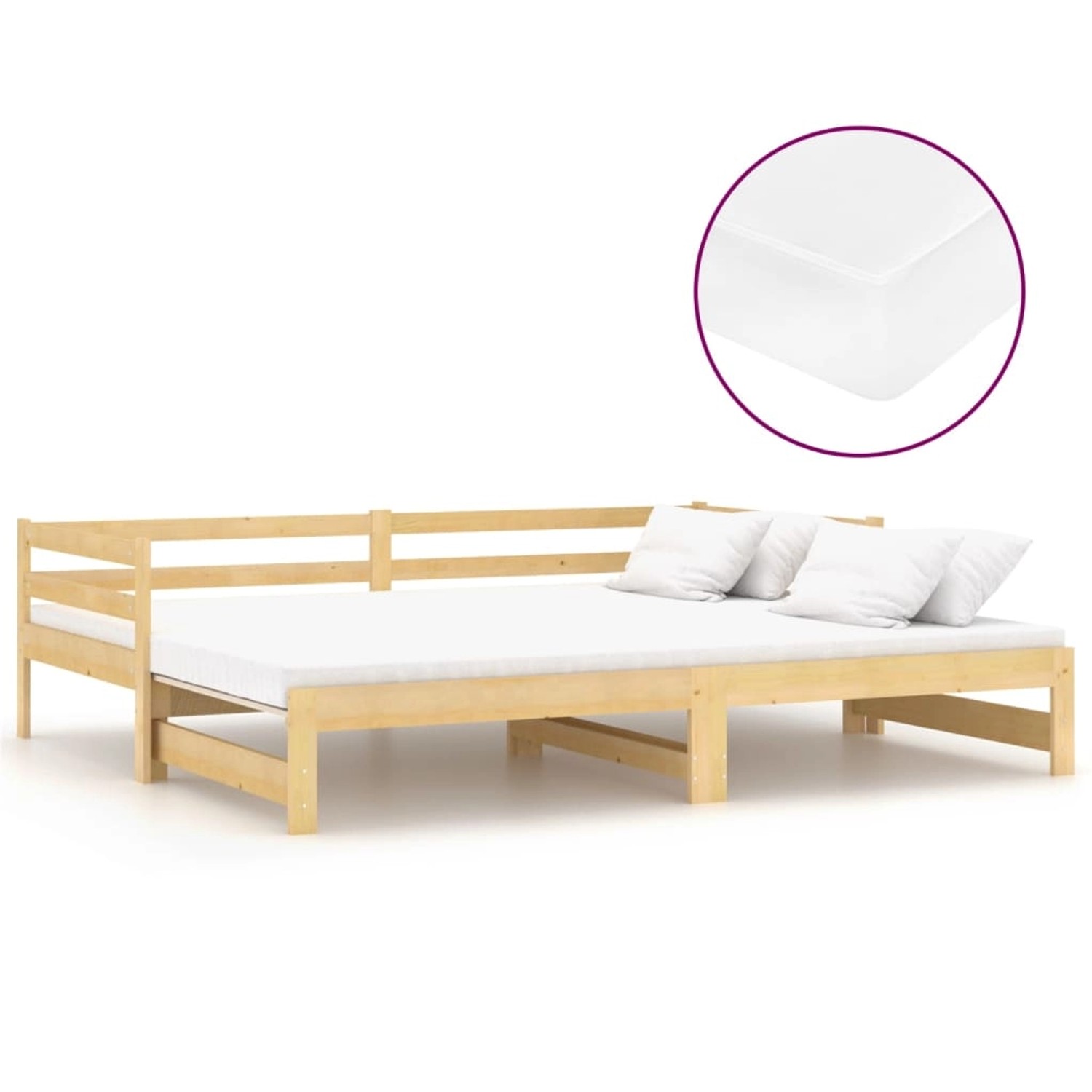 vidaXL Ausziehbares Tagesbett 2x90x200 cm Massivholz Kiefer 3083654