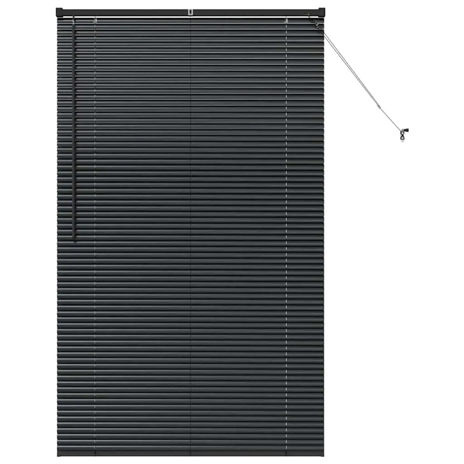 vidaXL Balkenjalousien mit Vorhängen Schwarz 175 x 105 cm Aluminium 4200614 günstig online kaufen