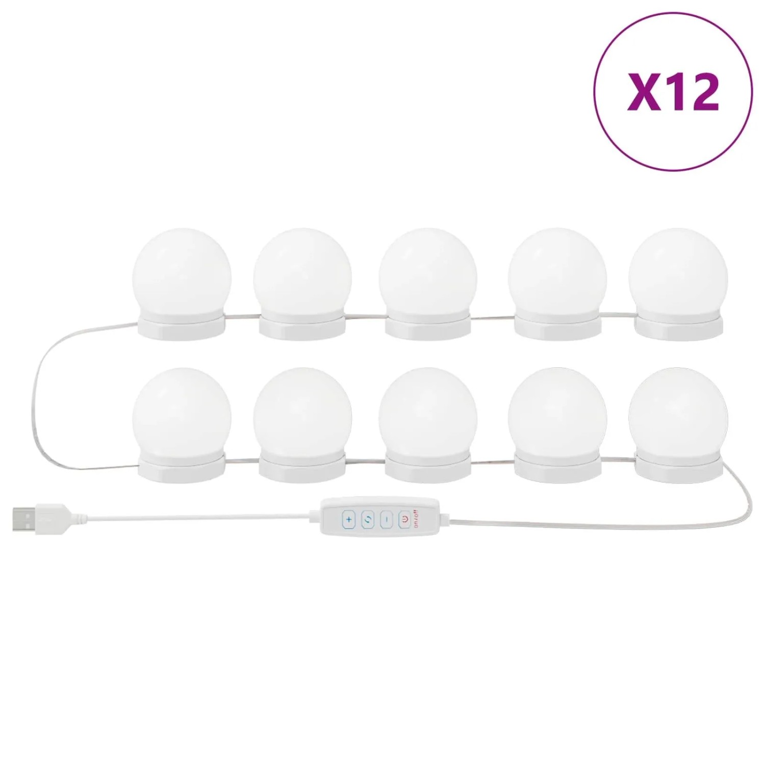 vidaXL Spiegelleuchten 12 Stk Weiß 4,5 x 4,5 x 4,8 cm Kunststoff 864916