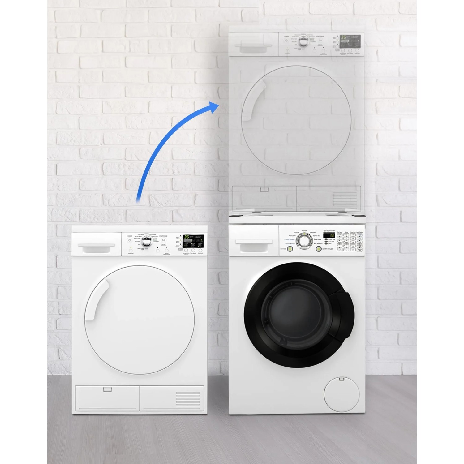 DELUKE Verbindungsrahmen Für Waschmaschine/Trockner EDEO 60cm Breit Universal Zwischenbaurahmen Waschmaschinen Trockner_7