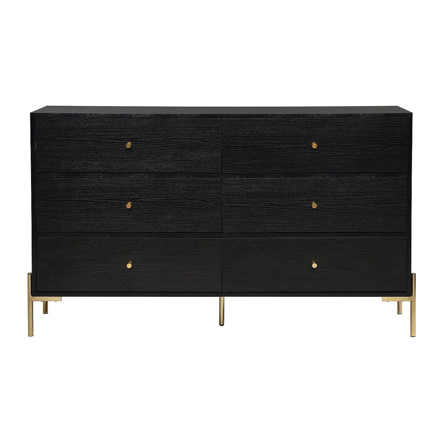 Vente-unique Kommode Milavia Schwarz  Goldfarben 140 cm