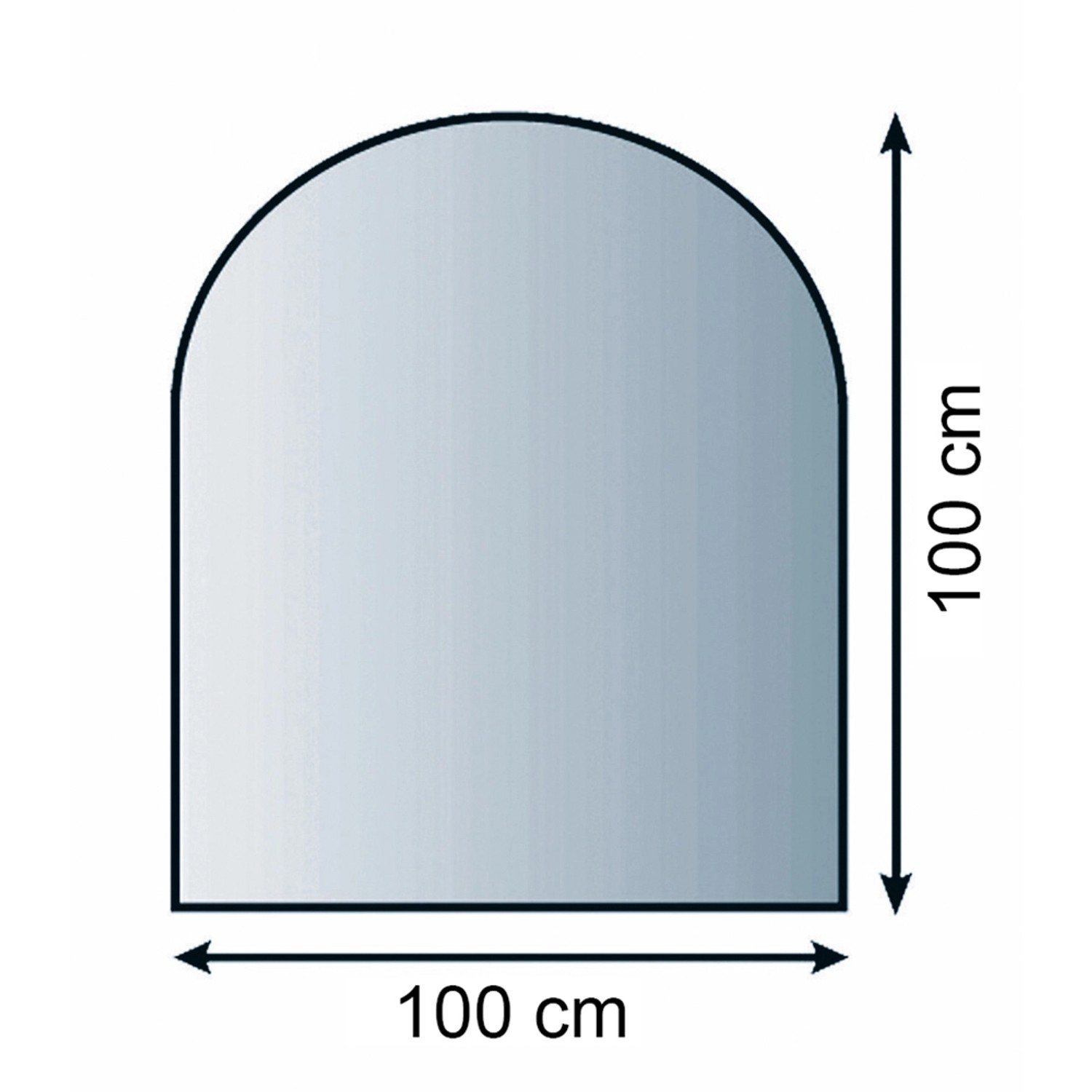Lienbacher Funkenschutzplatte Glasbodenplatte Rundbogen 8mm Stärke