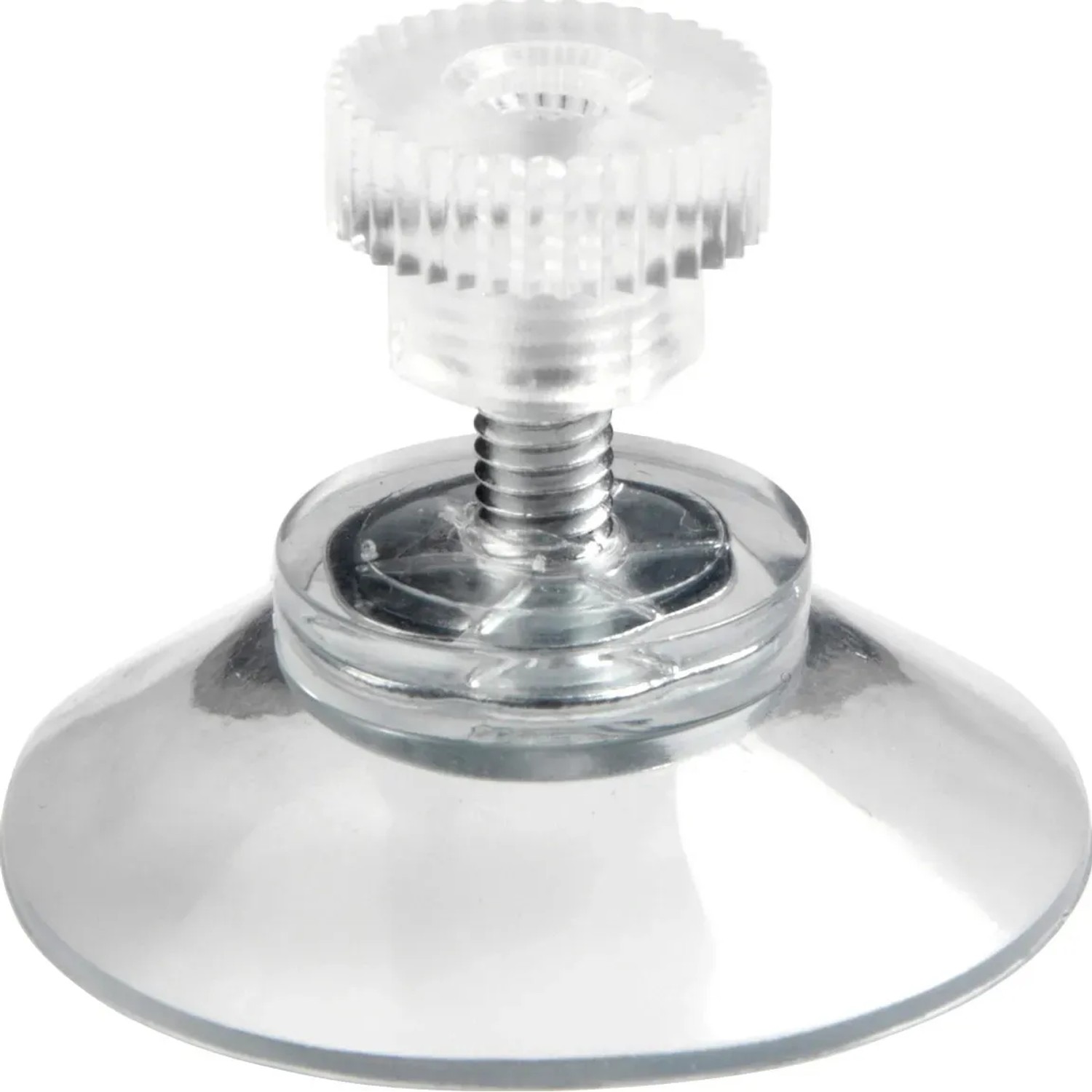 Detailaufnahme des transparenten Saugnapfs zur Befestigung des Gardinia Sonnenschutzes.