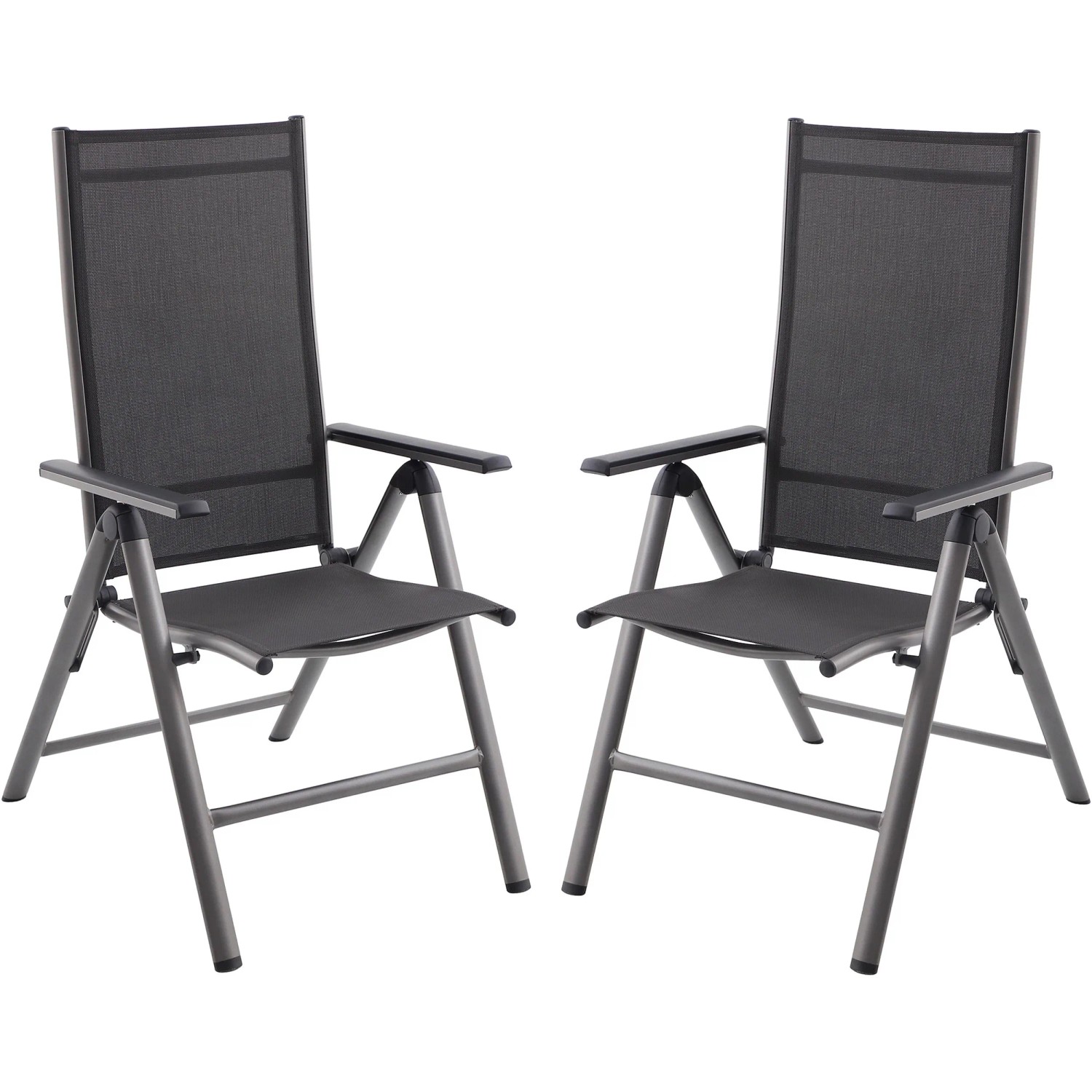 Garden Pleasure Stapelstuhl MARLA Aluminium Schwarz 2er Set