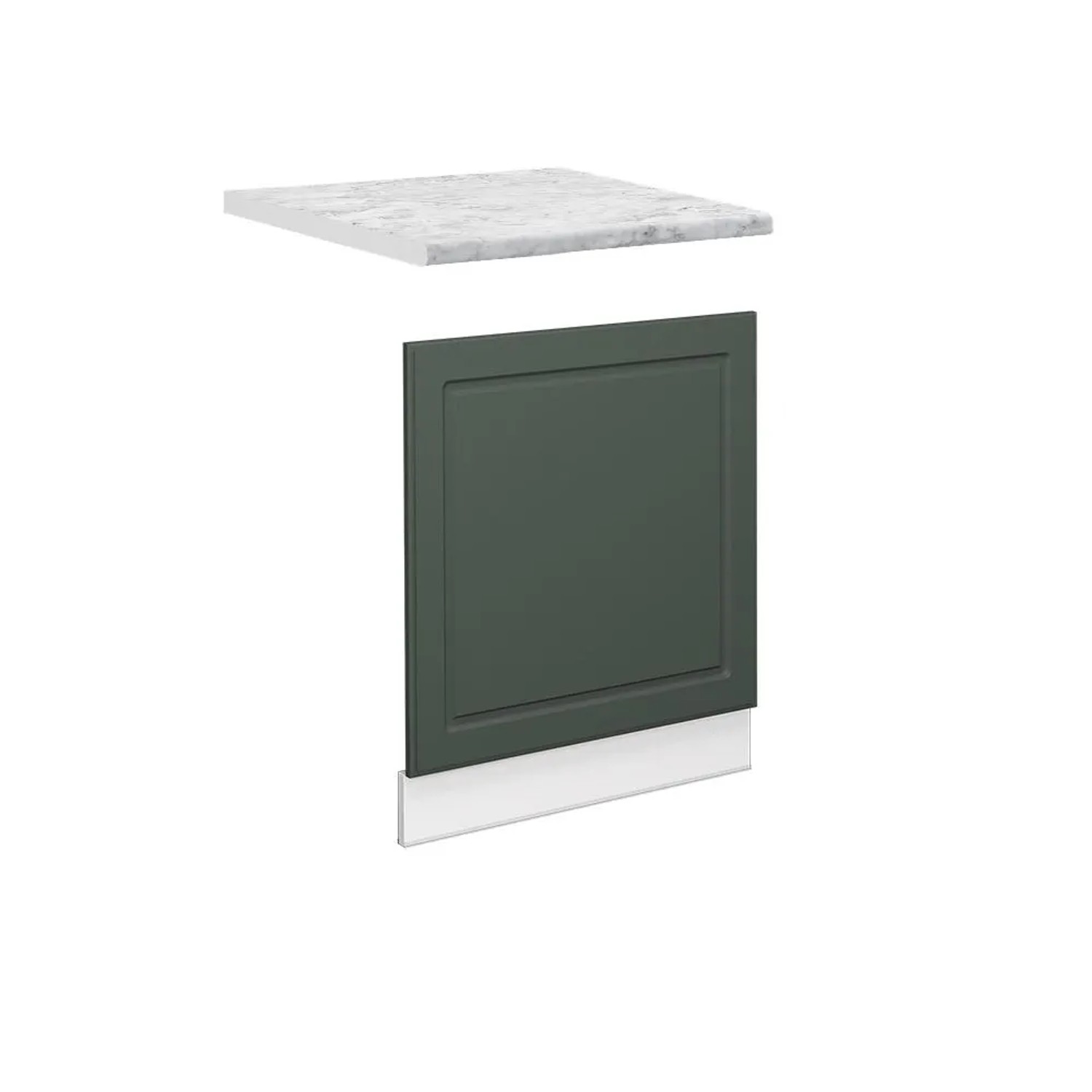 Vicco Frontblende Fame-Line Geschirrspüler Fronttür Grün-Gold Landhaus Weiß 60 cm AP Marmor