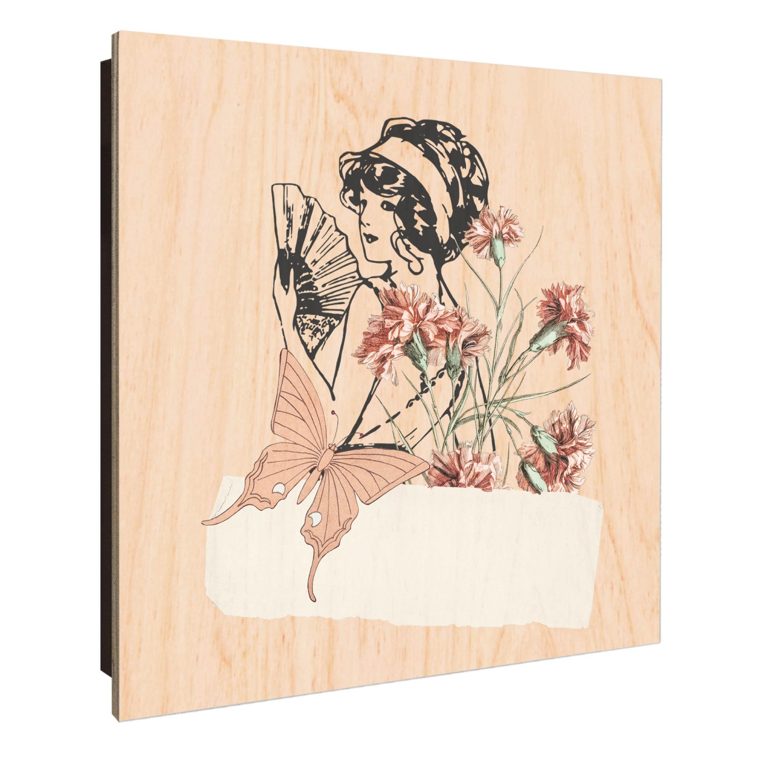 Banjado Schlüsselkasten Holz 30x30cm Schwarz Scharnier Rechts 50 Haken Desi günstig online kaufen