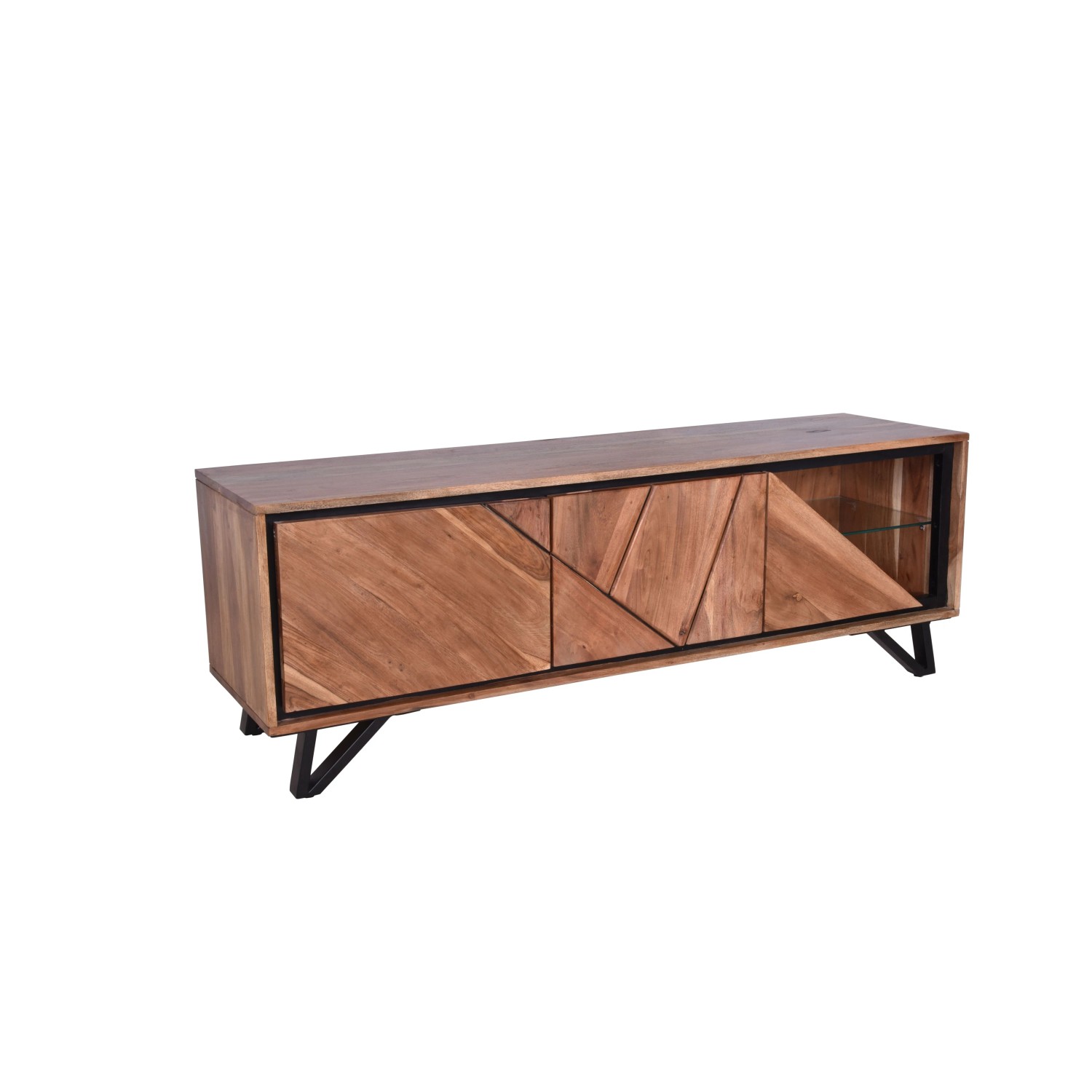 DELUKE TV-Schrank EBBA Akazie Akazienbraun 51x40x150cm Fernsehtisch TV Lowboard für Fernseher