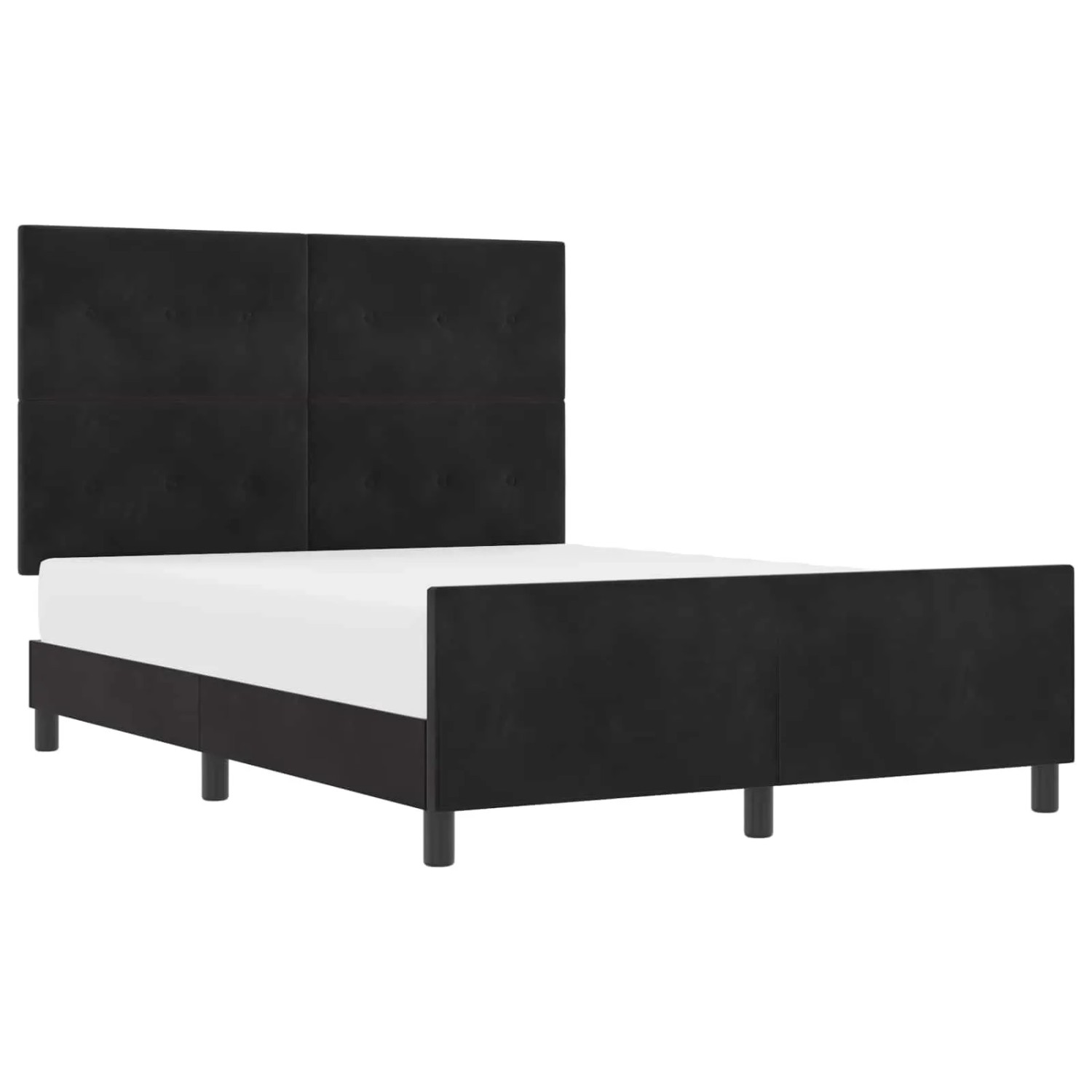 vidaXL Boxspringbett mit Kopfteil Schwarz 140 x 200 cm Samt 3344947