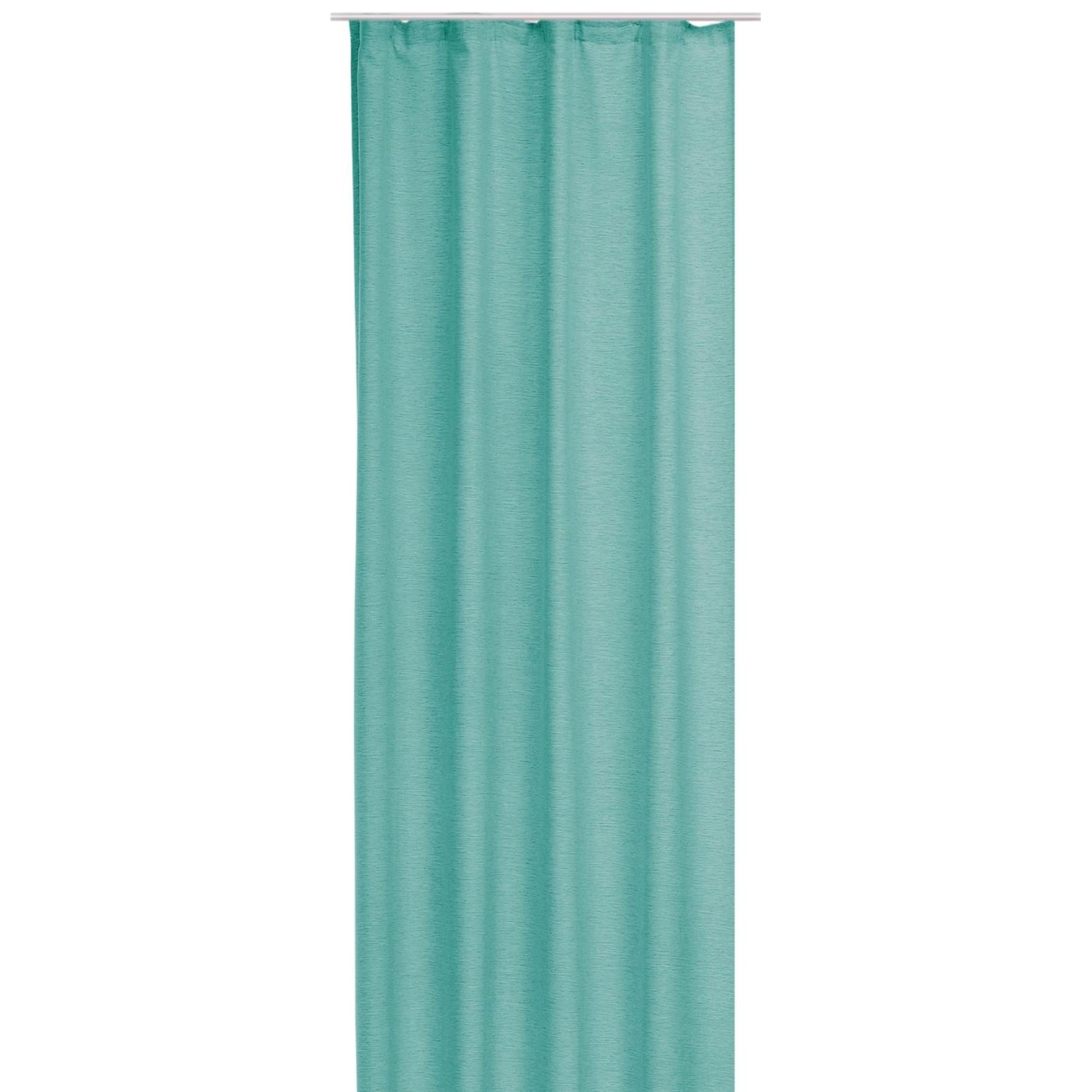 Türkiser Dekoschal Joy, 140x245 cm mit Universalband für Fenstervorhänge.