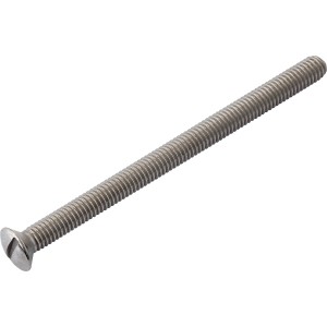 Silberne Ersatzschraube M6 x 80 mm für Armaturen-Zubehör, Gewinde über die gesamte Länge.