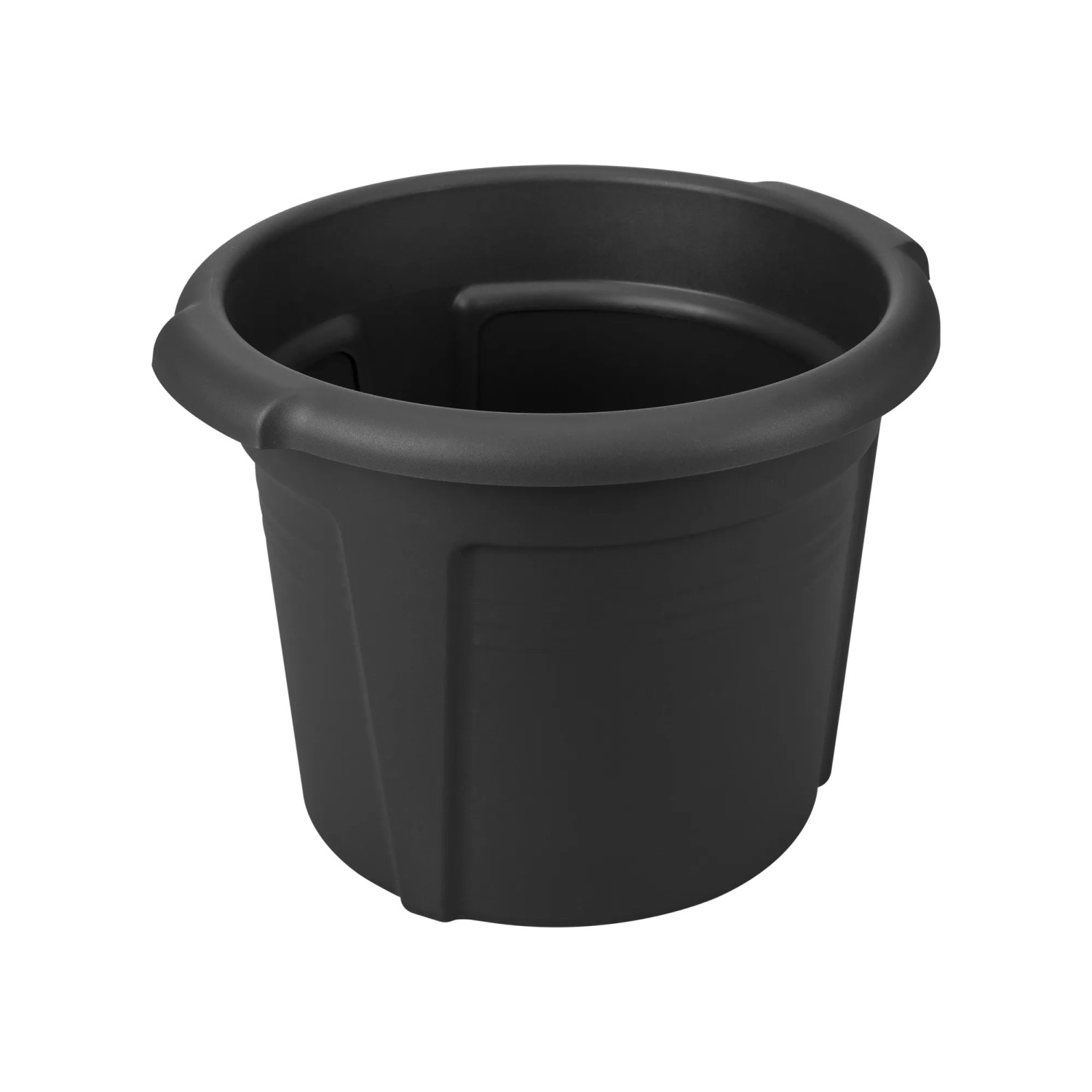 Schwarzer Elho Kartoffeltopf Green Basics Living, Ø 32,3 cm, aus recyceltem Kunststoff.