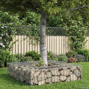 vidaXL Gabionen Hochbeet Silber 80 x 80 x 20 cm Verzinkter Stahl 42033315