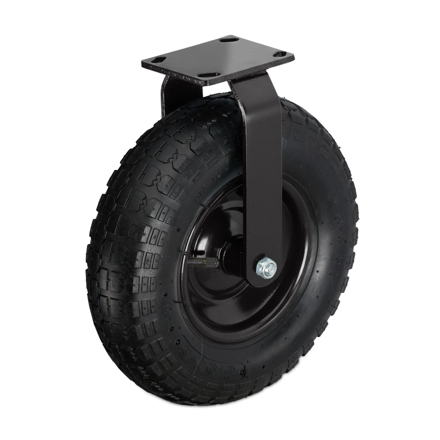 Relaxdays Bockrolle Stahl Gummi Schwarz Schwerlast Luftbereift 35 cm x 30 cm x 8,5 cm 120 kg