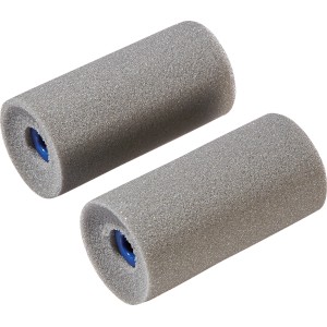 Zwei graue LUX Schaumwalzen, 7 cm, konkav, für Farbroller.