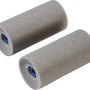 Zwei graue LUX Schaumwalzen, 7 cm, konkav, für Farbroller.