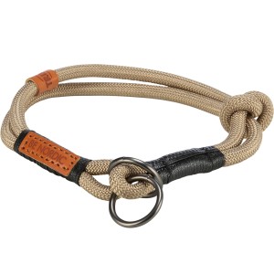 Trixie Zug-Stopp-Halsband Be Nordic, sand-schwarz, 40cm. Tau-Hundehalsband mit Zugbegrenzung.
