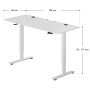 Weißer, höhenverstellbarer Juskys Schreibtisch Office Stand (120x60 cm) mit Maßangaben.